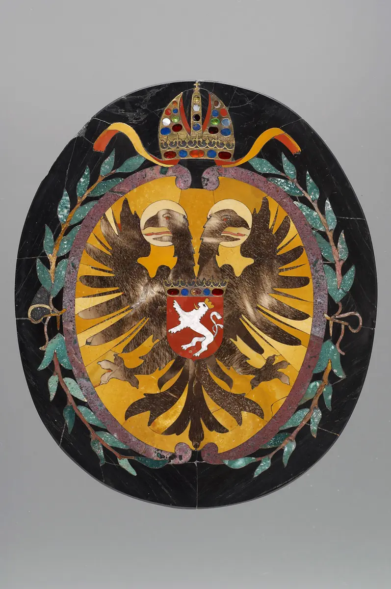 Doppeladler mit böhmischem Wappen