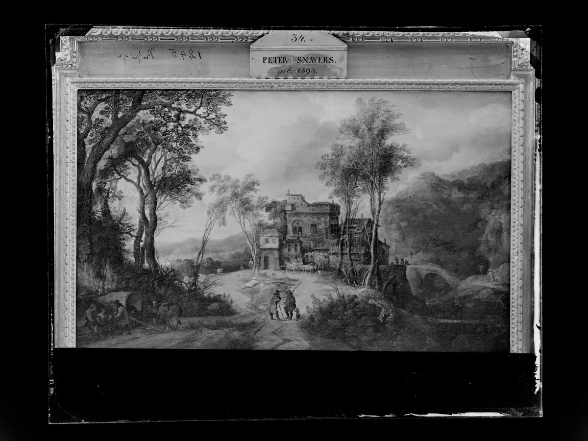 Gebirgslandschaft mit Schloß