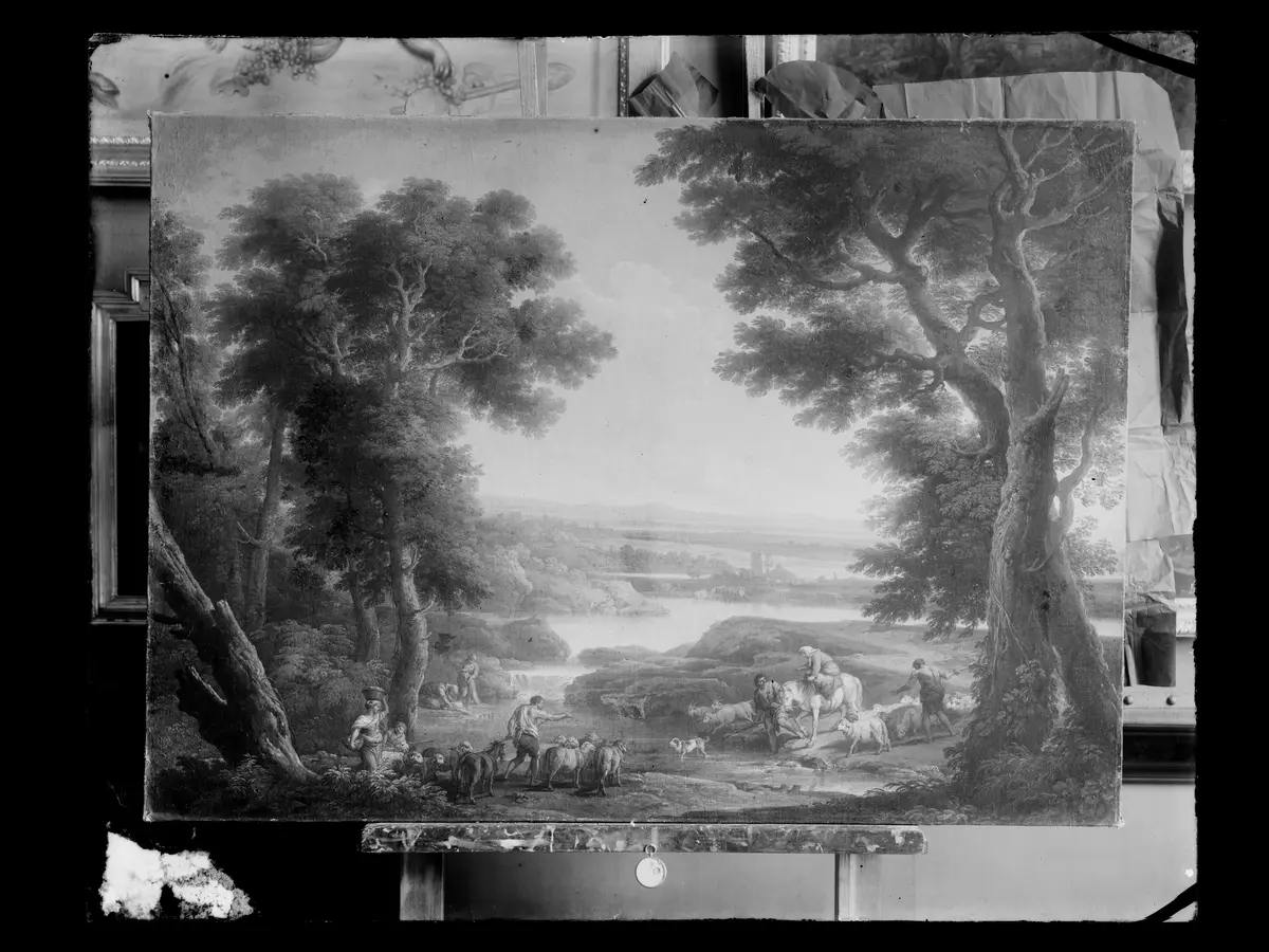 Landschaft mit Herde