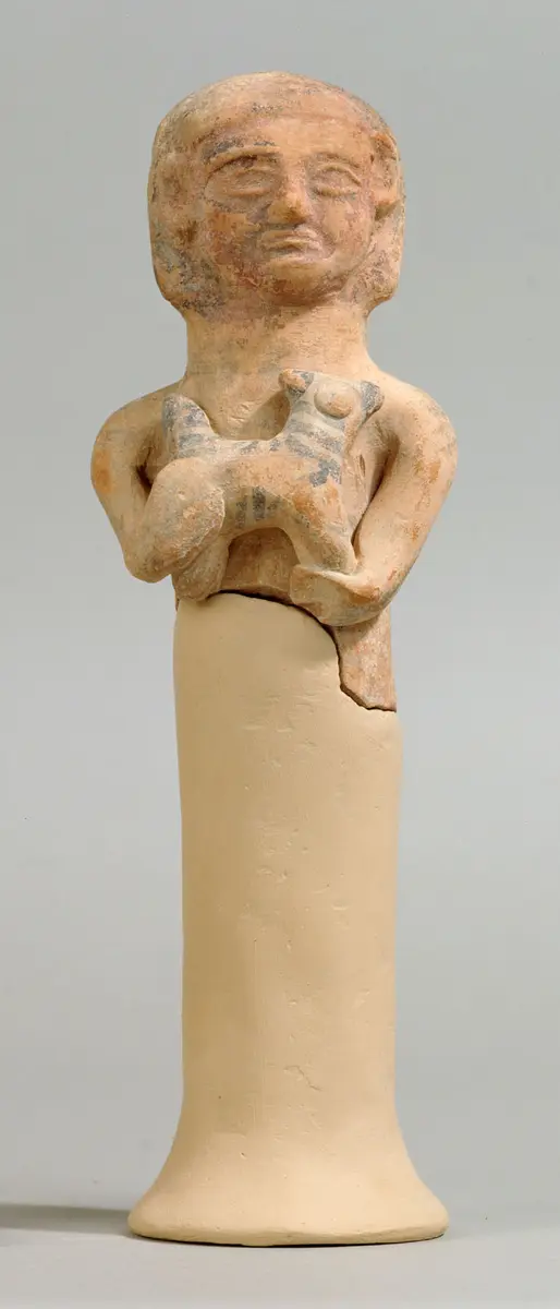 Fragment einer Frau mit Kitz (?)