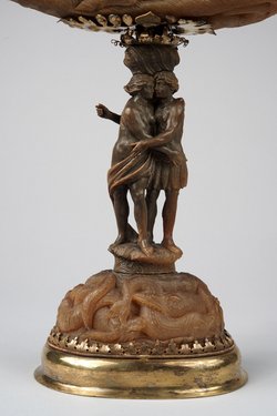 Deckelpokal, Pokal, Aufsatz aus Rhinozeroshorn