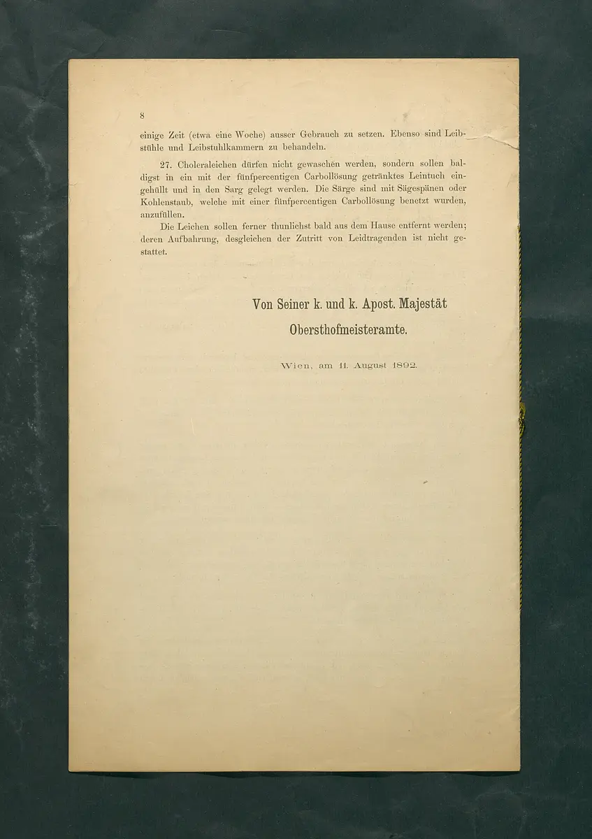 Maßregeln betreffend Cholera