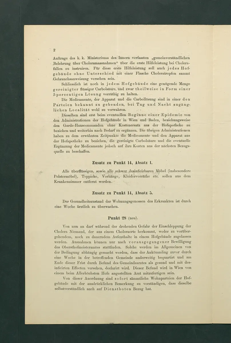 Maßregeln betreffend Cholera