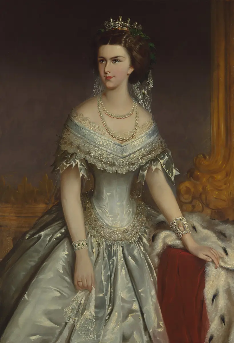 Kaiserin Elisabeth (1837-1898) in lichtblauem Kleid