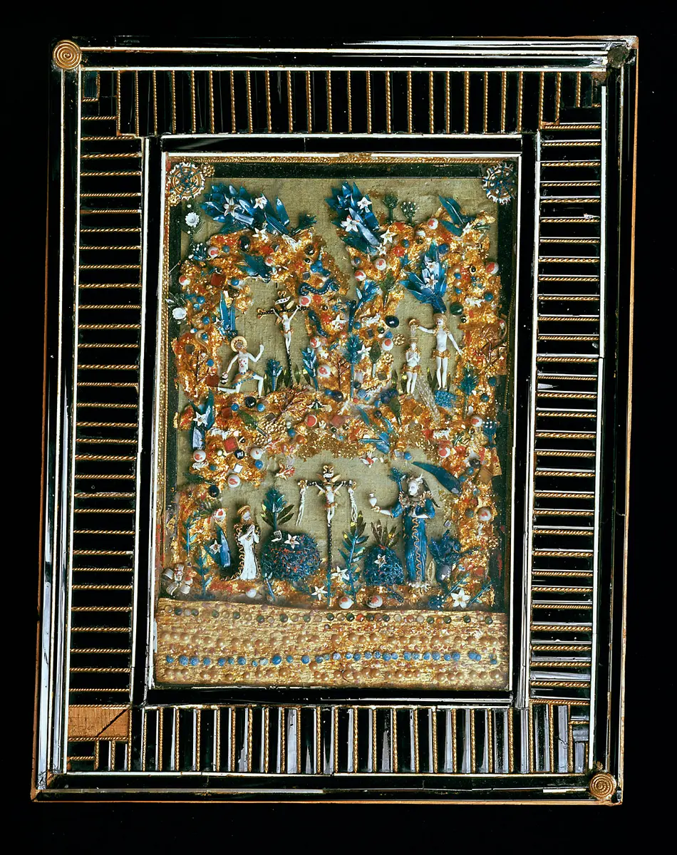 Schmelzglasbild, Glasbild, Glas, Kreuzigung Christi