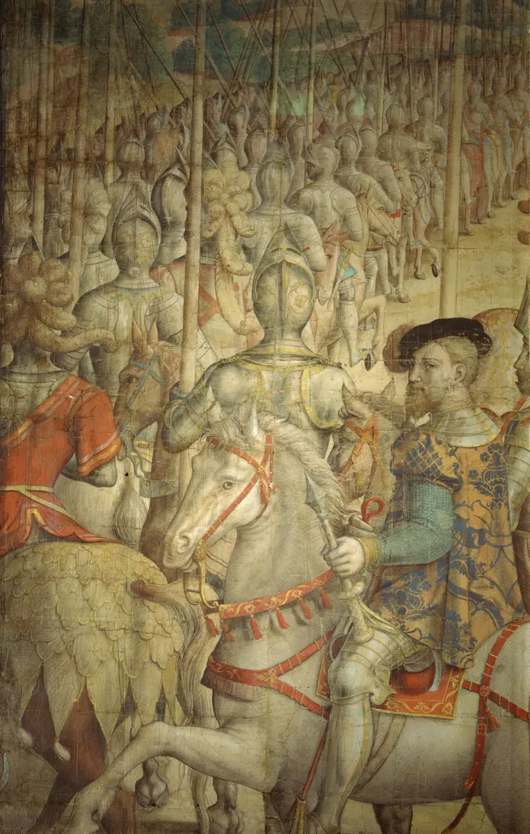 Kriegszug Kaiser Karls V. gegen Tunis (1535): Musterung des Heeres bei Barcelona durch den Kaiser
