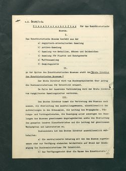 Dienstvorschriften für das Kunsthistorische Museum