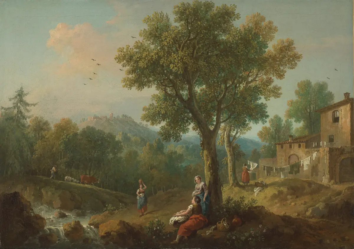 Landschaft mit Wäscherinnen