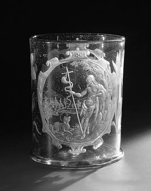 Becher mit Darstellung von Daniel in der Löwengrube und Christus mit dem Lamm Gottes