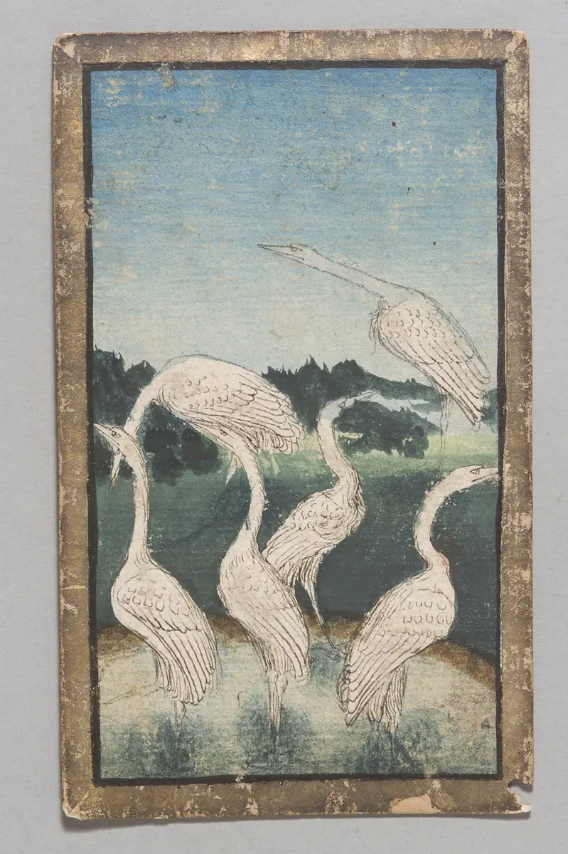 Spielkarte Reiher Sechs aus dem 