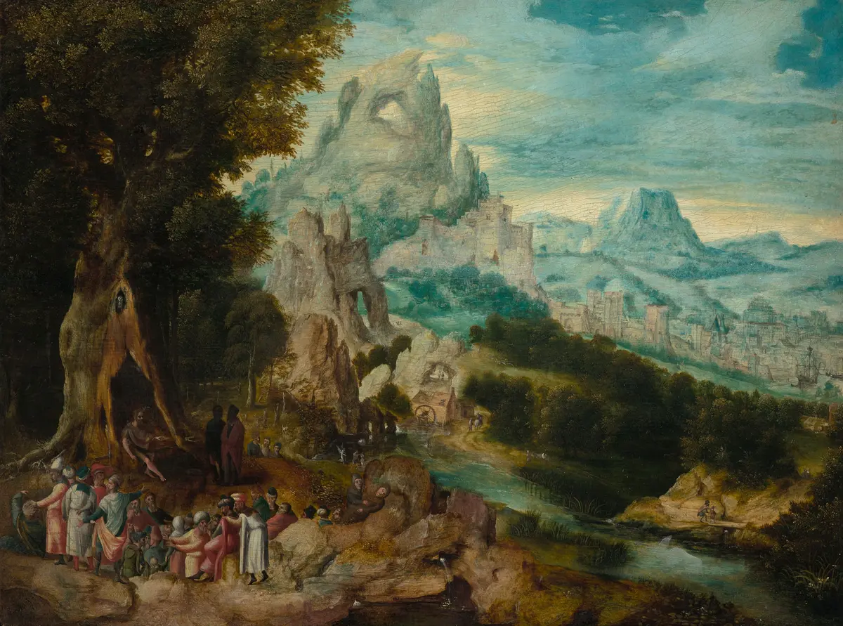 Landschaft mit der Predigt Johannes d. Täufers