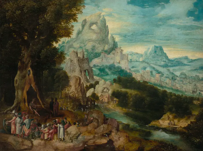 Landschaft mit der Predigt Johannes d. Täufers