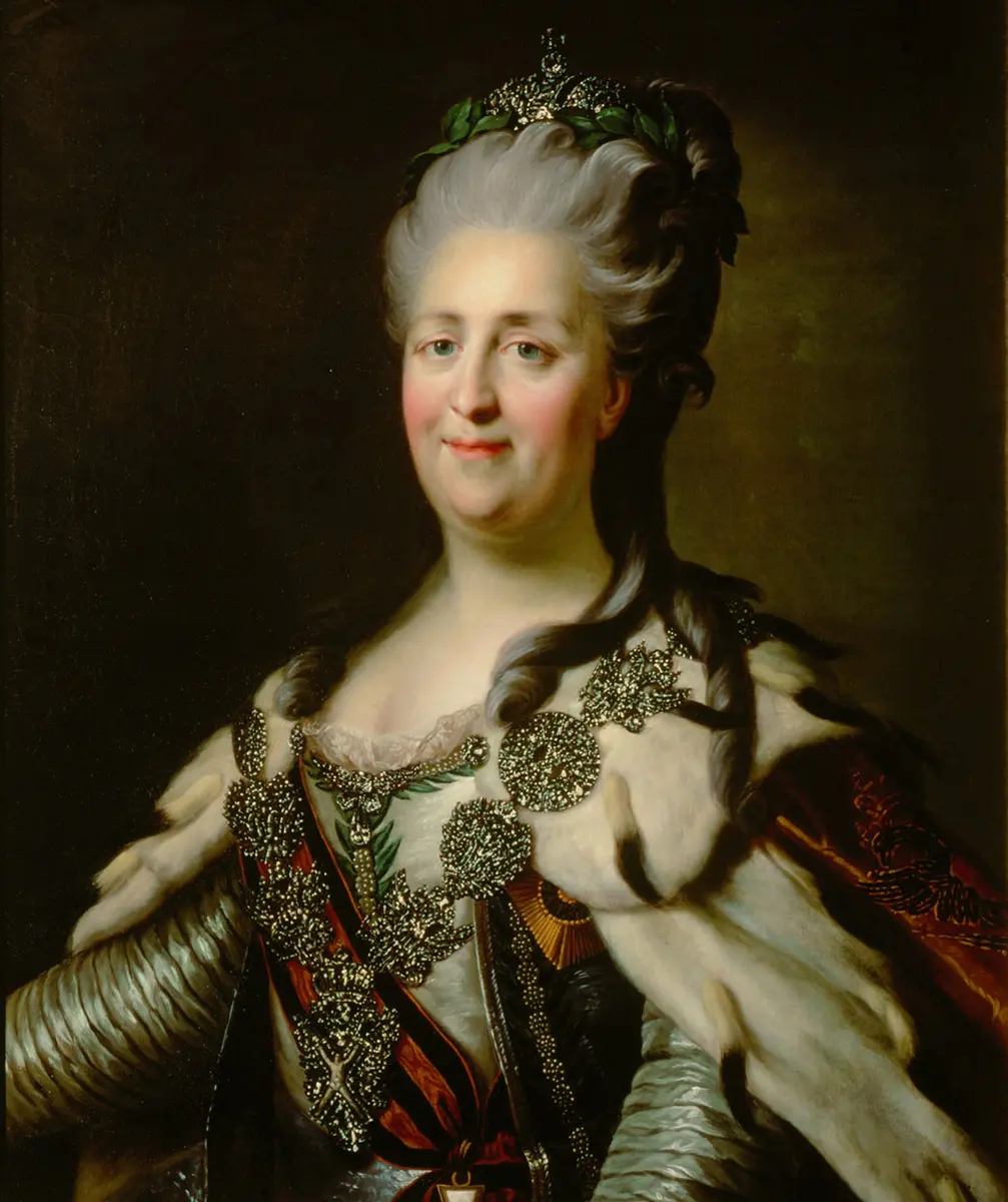 Zarin Katharina II. (1729-1796) von Rußland, in Staatsrobe, Brustbild
