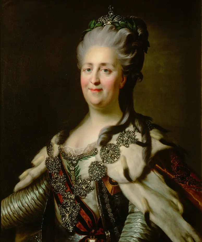 Zarin Katharina II. (1729-1796) von Rußland, in Staatsrobe, Brustbild