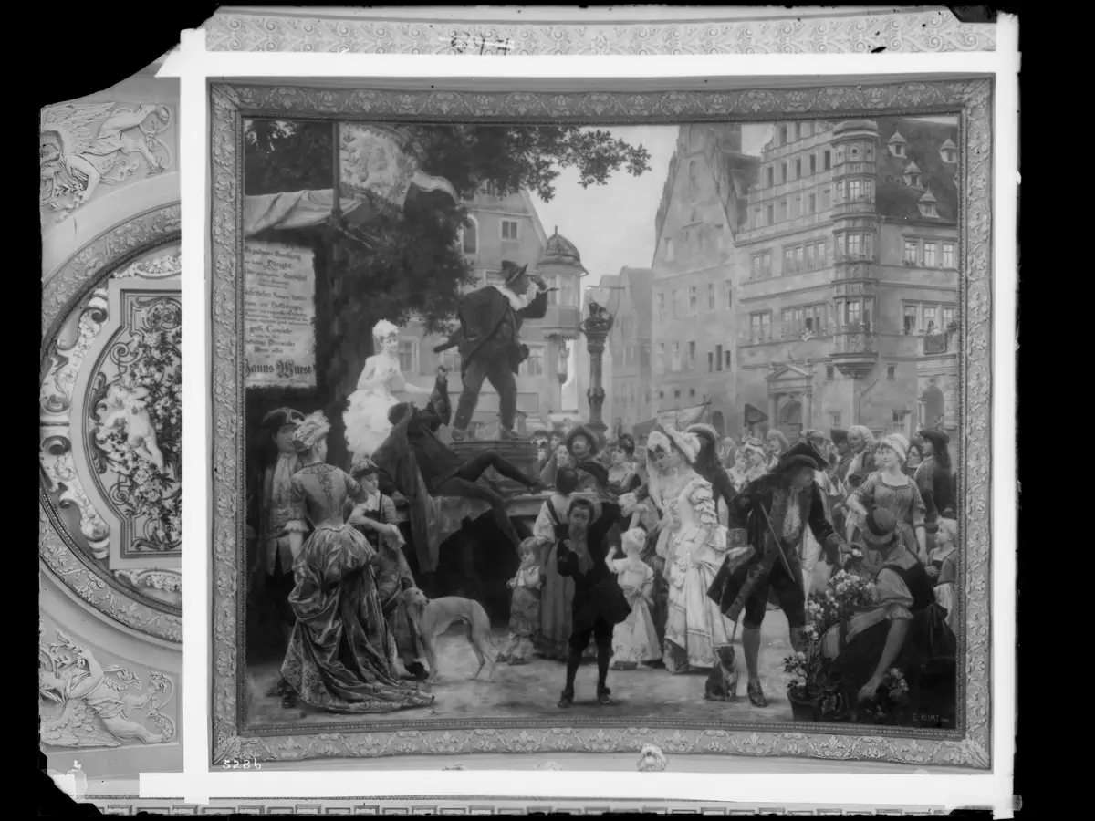 Hanswurst auf der Jahrmarktsbühne