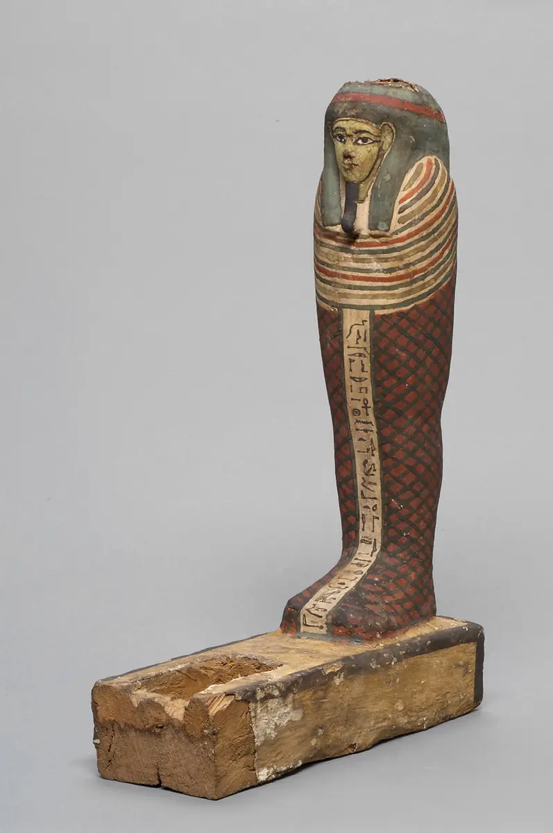 Ptah-Sokar-Osiris-Statuette der Hausherrin Anch-en-es-it-es auf Sockel