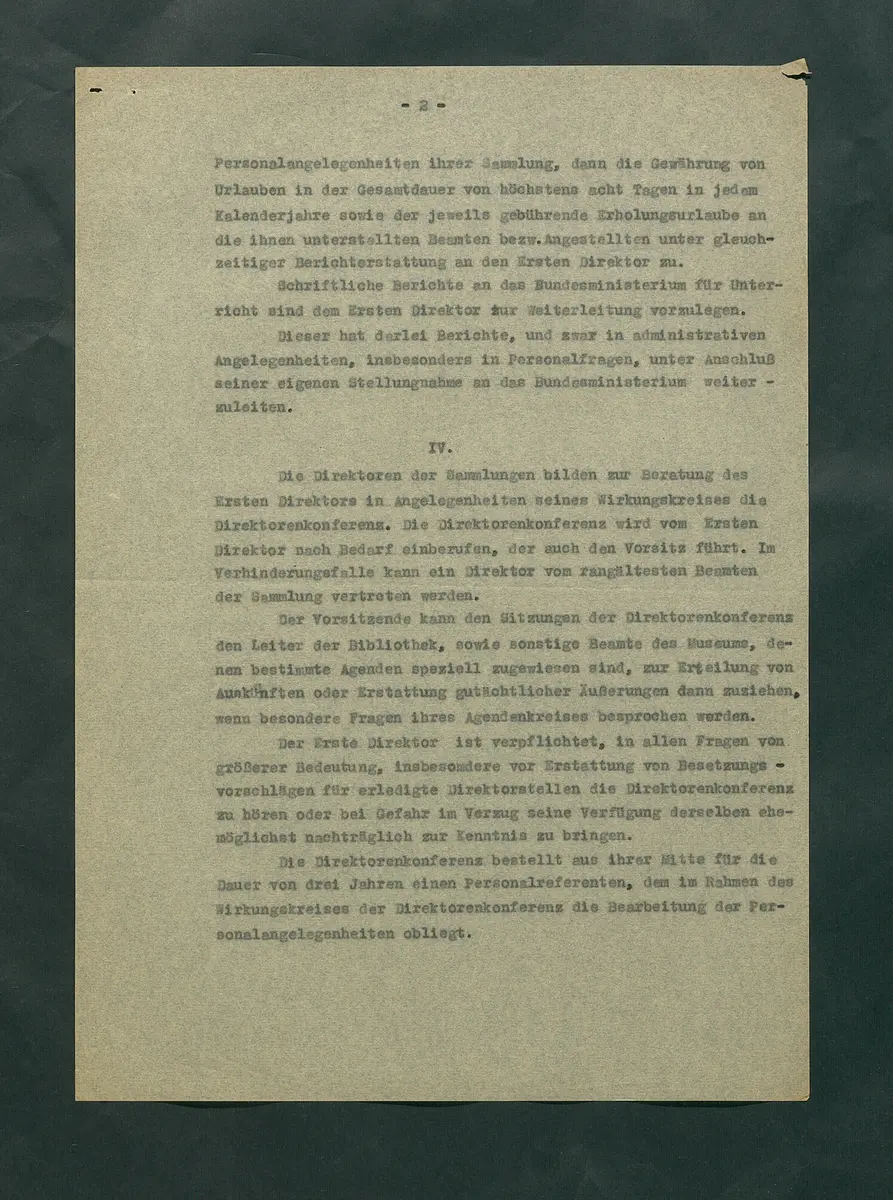Dienstvorschriften für das Kunsthistorische Museum