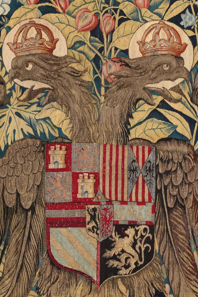 7. Ein gekrönter kaiserlich römischer Doppeladler in einer Verdüre