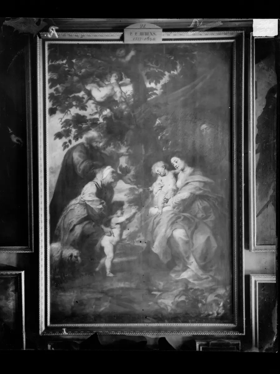 Ildefonso-Altar: Die Hl. Familie unter dem Apfelbaum (Außenseiten der Flügel)