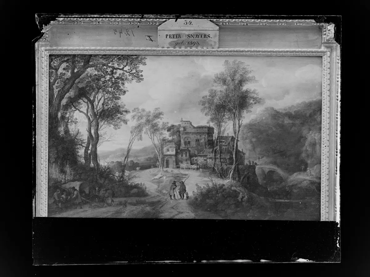 Gebirgslandschaft mit Schloß