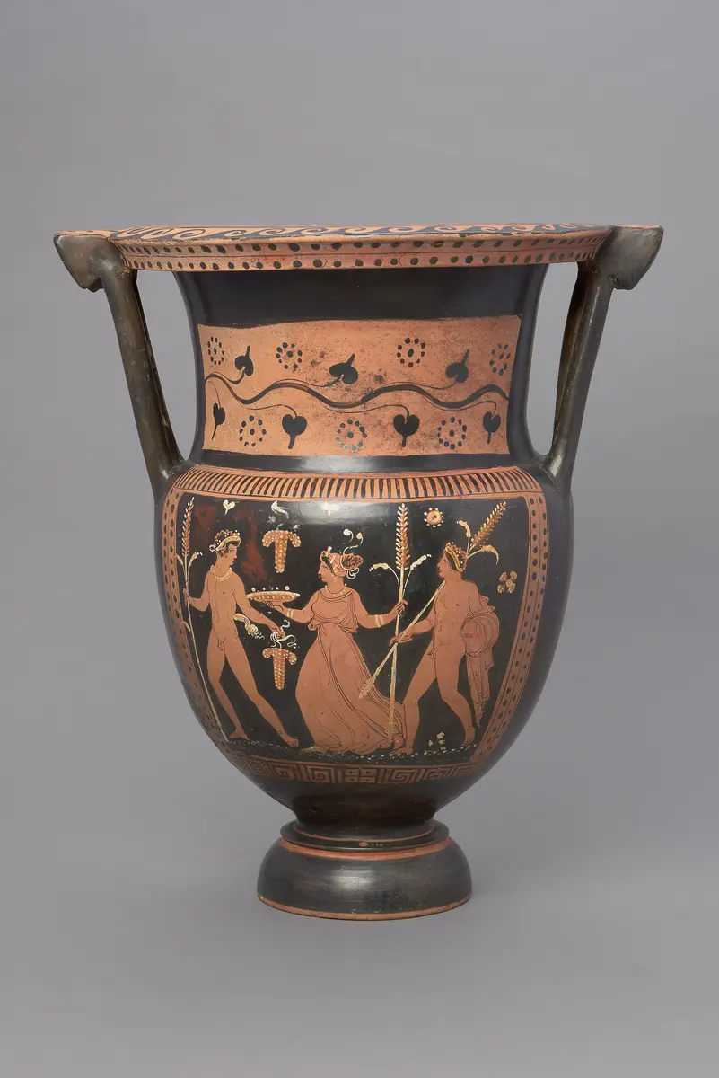 Jüngling, Mänade und Dionysos