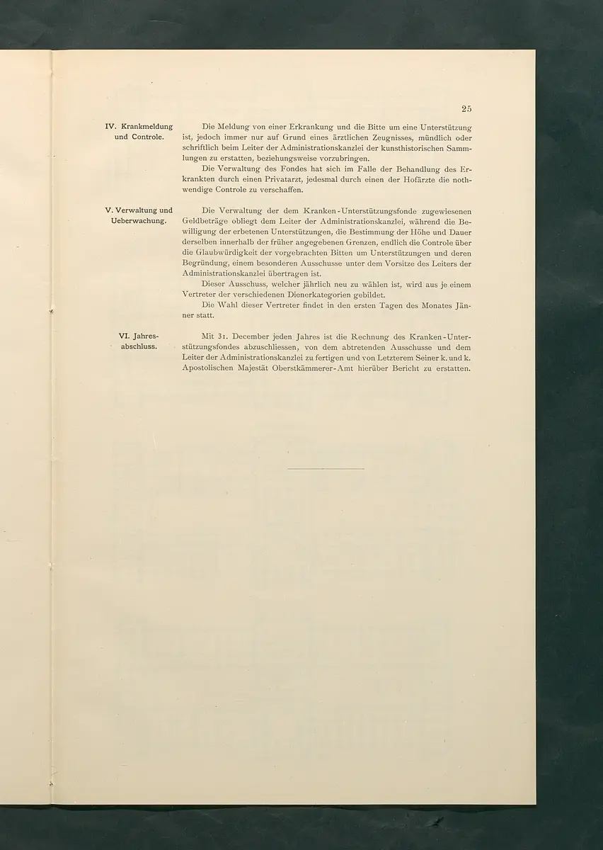 Bestimmungen für den Dienstbetrieb in den kunsthistorischen Sammlungen des Allerhöchsten Kaiserhauses