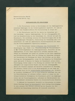 Dienstanweisungen für Postenaufseher, Portiere, die Telephonzentrale, Oberaufseher, Nachtportiere und Nachtaufseher, für den Wochendienst der Beamten und der Verwaltungskanzlei