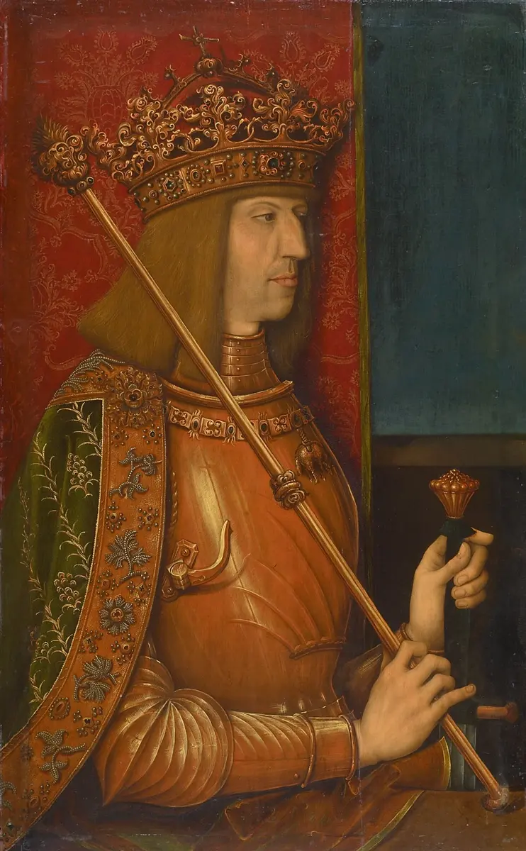 Maximilian I. (1459-1519), Bildnis in halber Figur