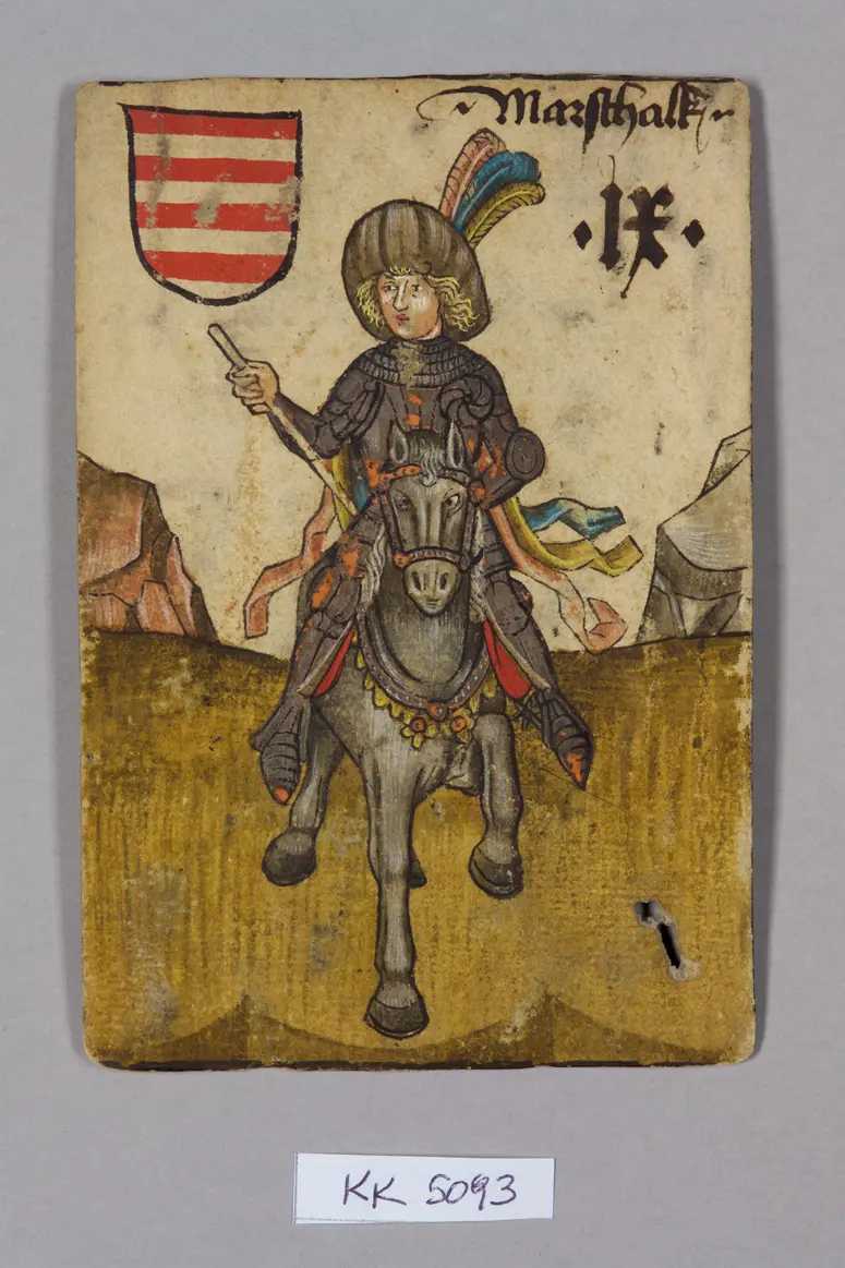 playing card, France, Marshal (Nine), from the so-called Hofämterspiel