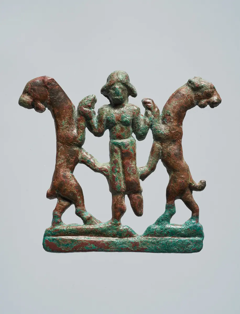 Mann mit zwei Löwen