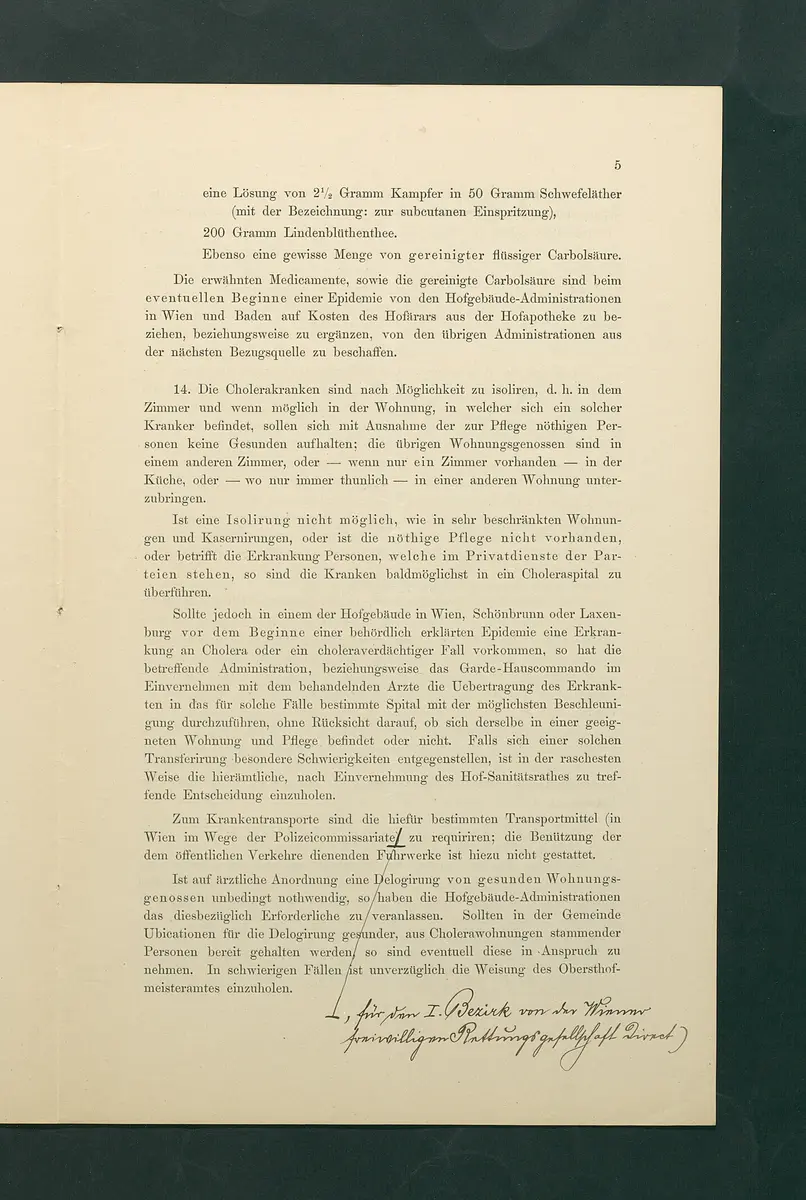 Maßregeln betreffend Cholera