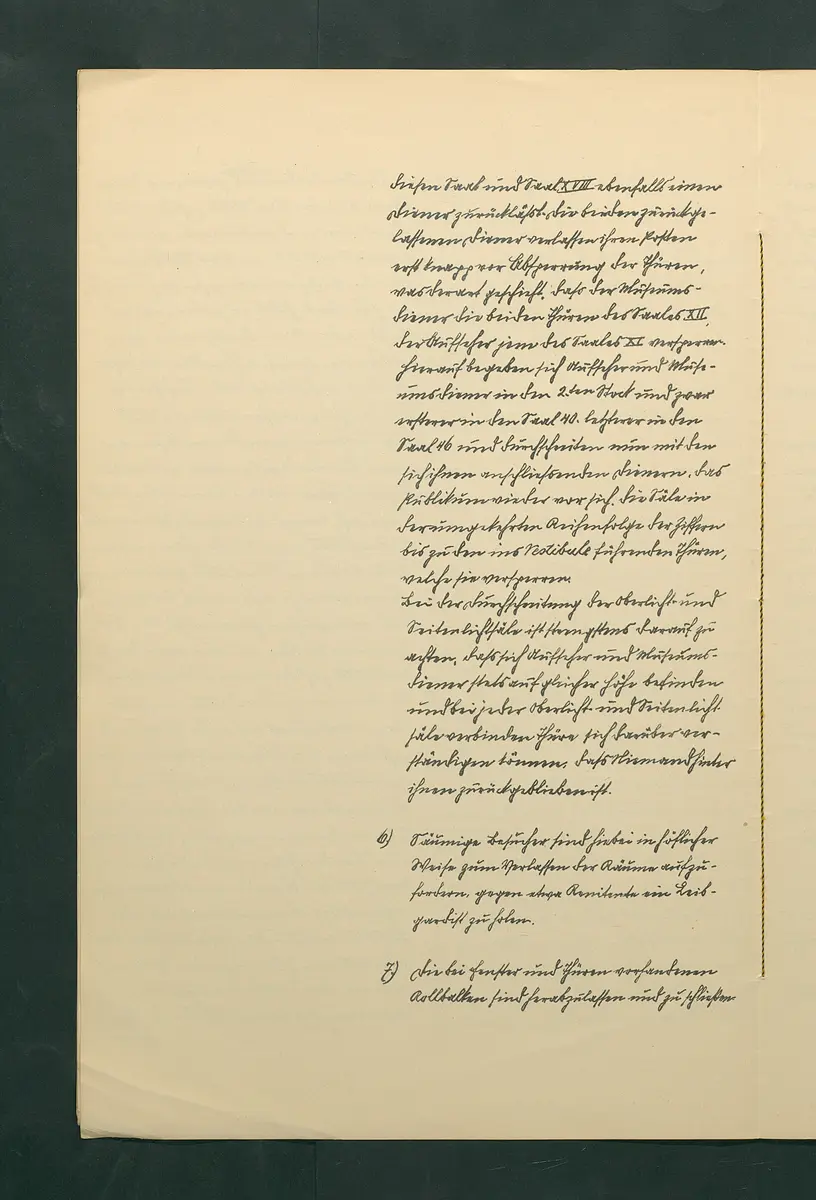 handschriftliche Dienstordnung für Museumsaufseher