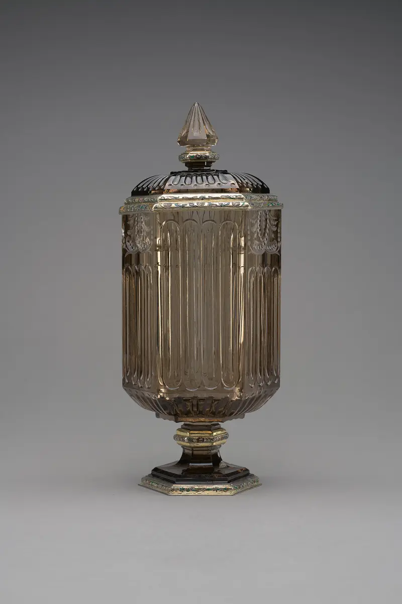 Deckelvase