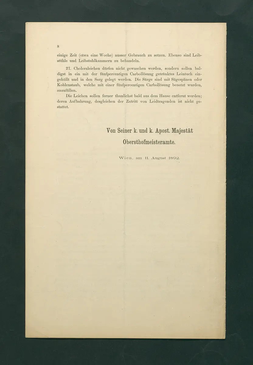 Maßregeln betreffend Cholera