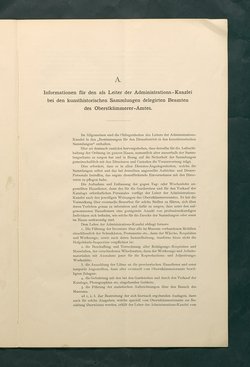 Bestimmungen für den Dienstbetrieb in den kunsthistorischen Sammlungen des Allerhöchsten Kaiserhauses