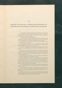 Bestimmungen für den Dienstbetrieb in den kunsthistorischen Sammlungen des Allerhöchsten Kaiserhauses