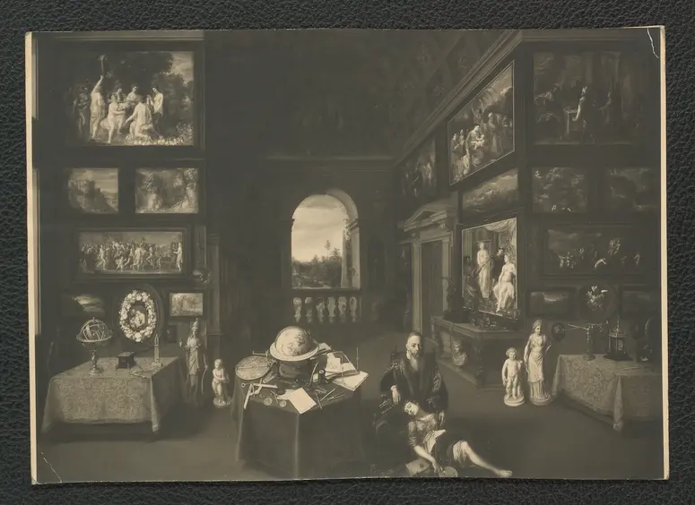 Frans Francken: Interieur eines Gelehrten und Kunstsammlers. Öl - Kupfer