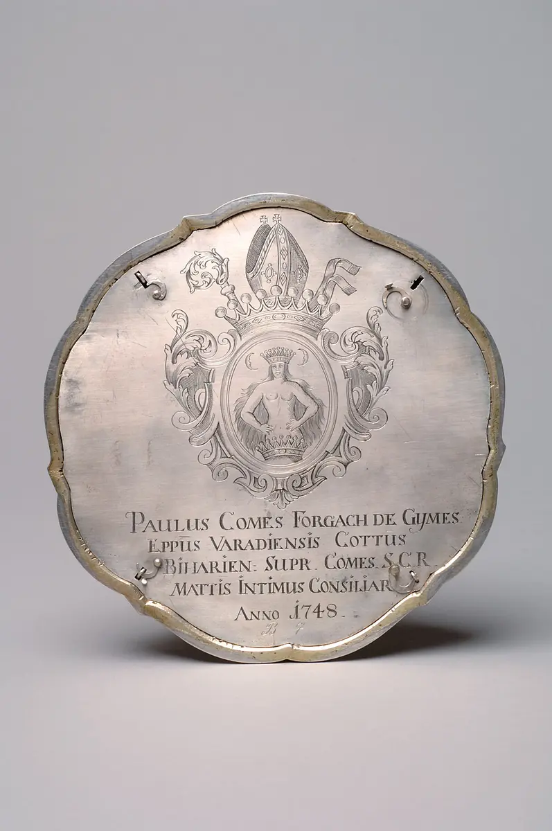 Messkelch mit dem Wappen des Bischofs von Großwardein, Paul Graf Forgach, mit Patene