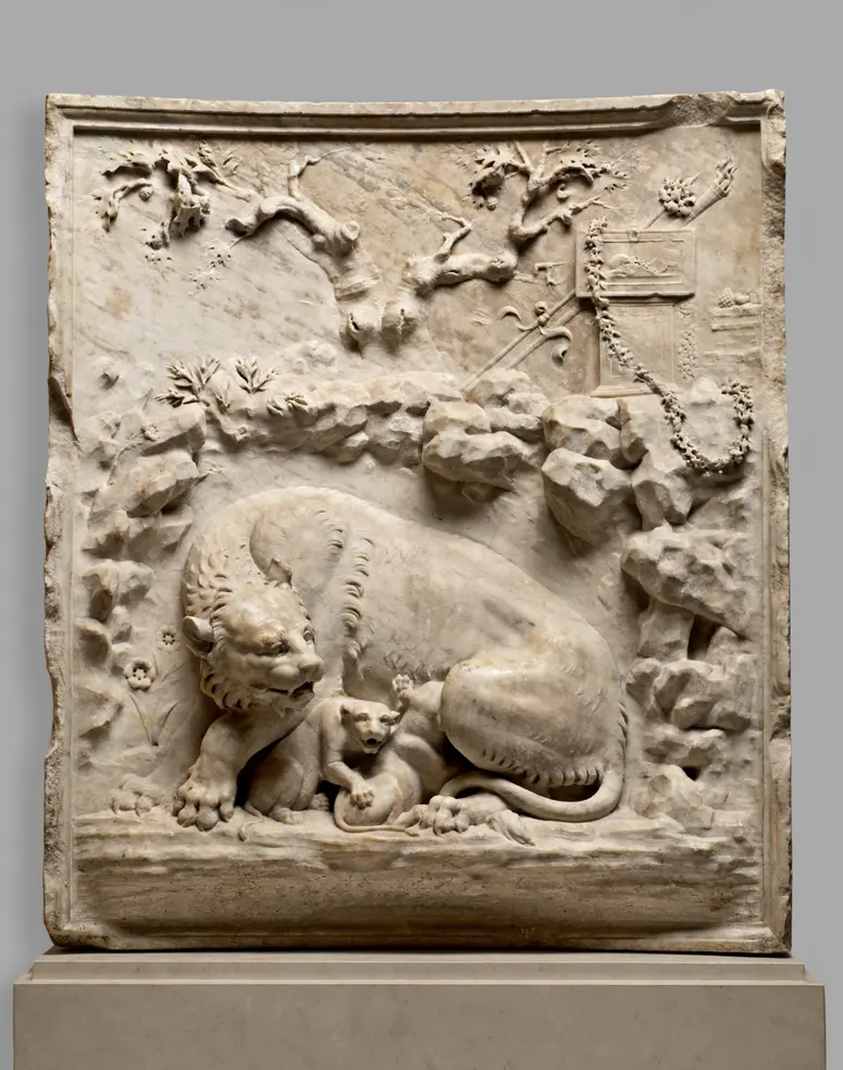 Brunnenrelief Grimani: Löwin mit Jungen