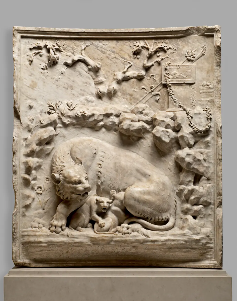 Brunnenrelief Grimani: Löwin mit Jungen