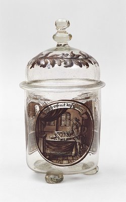 Deckelbecher mit galanten Szenen