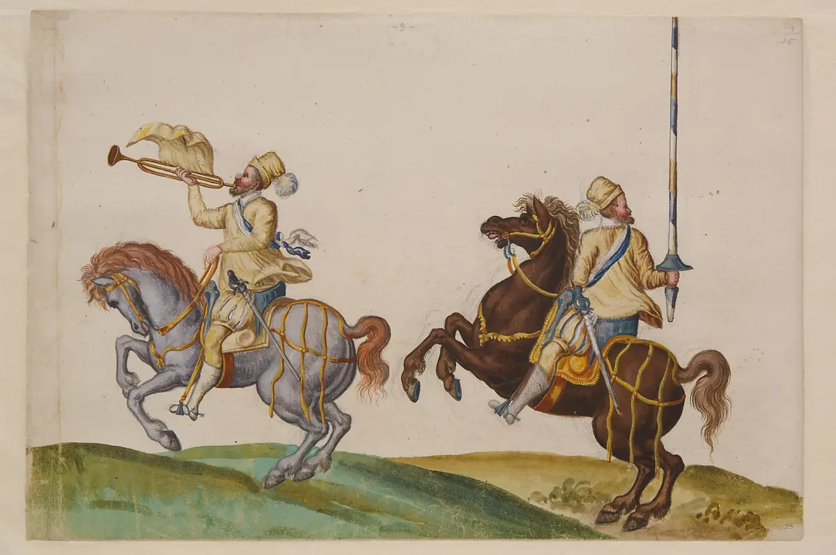 Blatt aus dem Turnierbuch Erzherzog Ferdinands II.