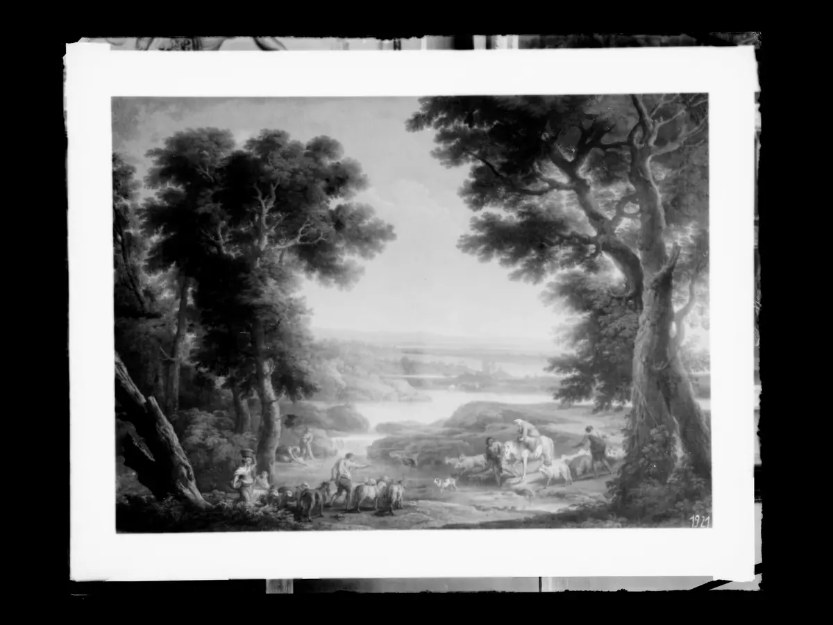 Landschaft mit Herde