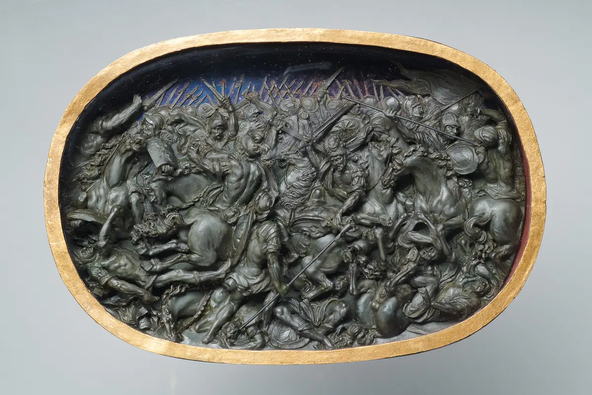 Schlachtenszene mit antik gekleideten Kriegern 