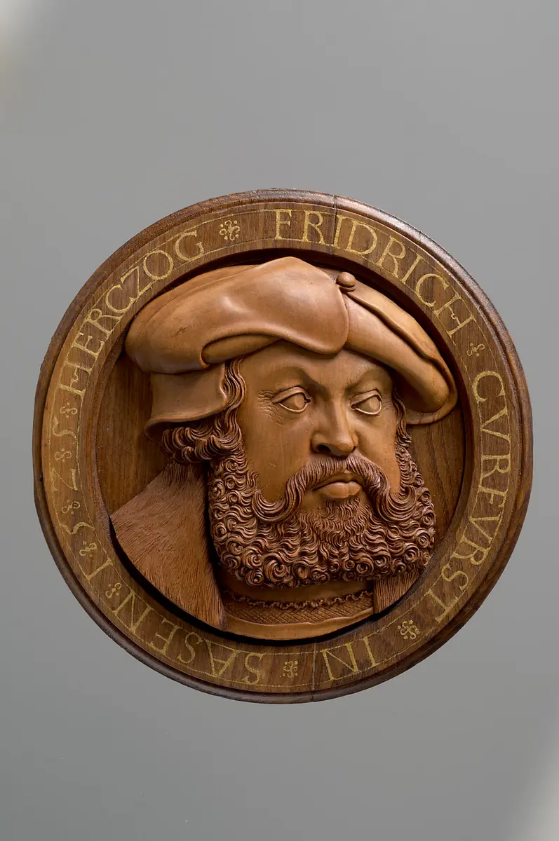 Dosenboden mit Porträt Kurfürst Friedrichs des Weisen von Sachsen (1463-1525)