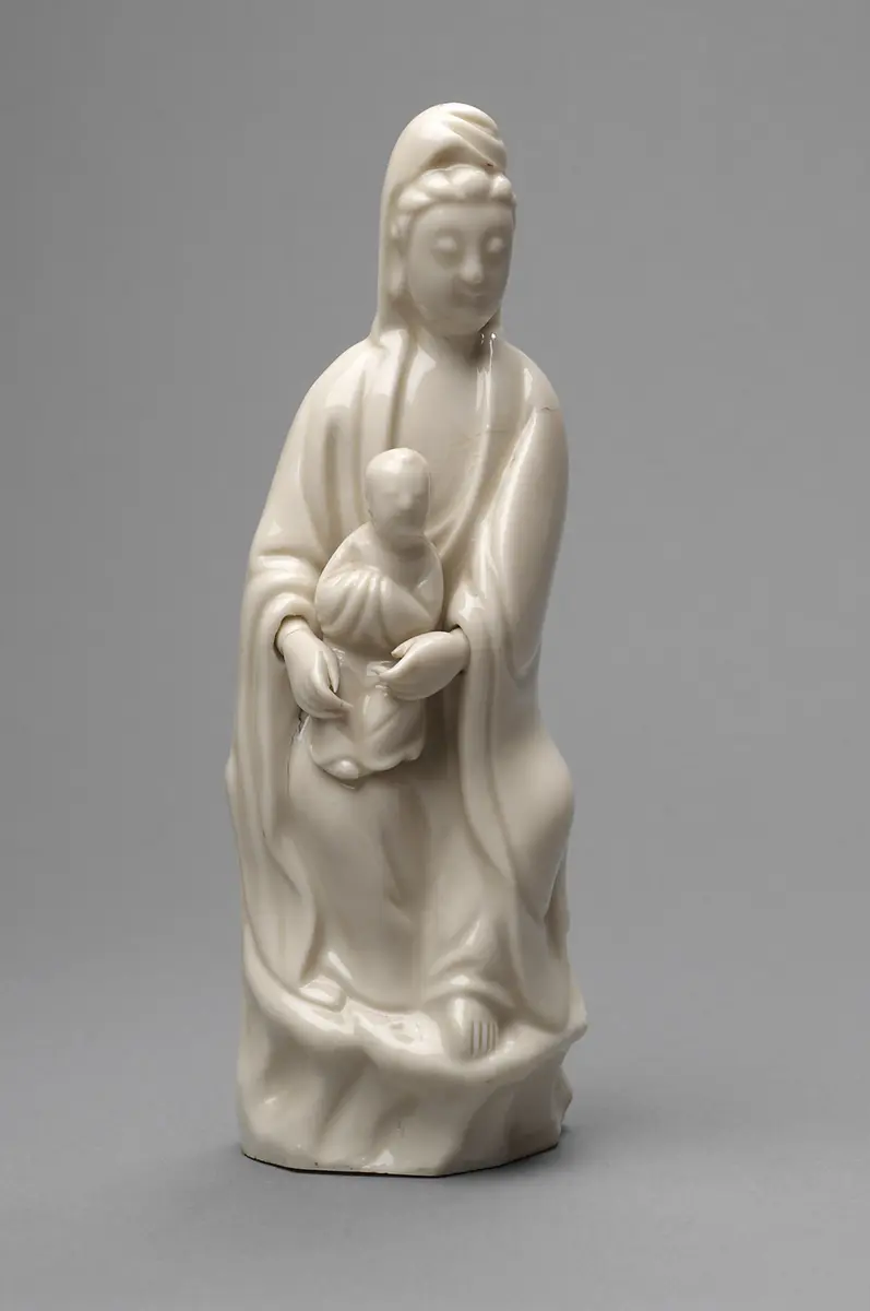 Guayin, buddhistische Göttin der Barmherzigkeit mit Kind