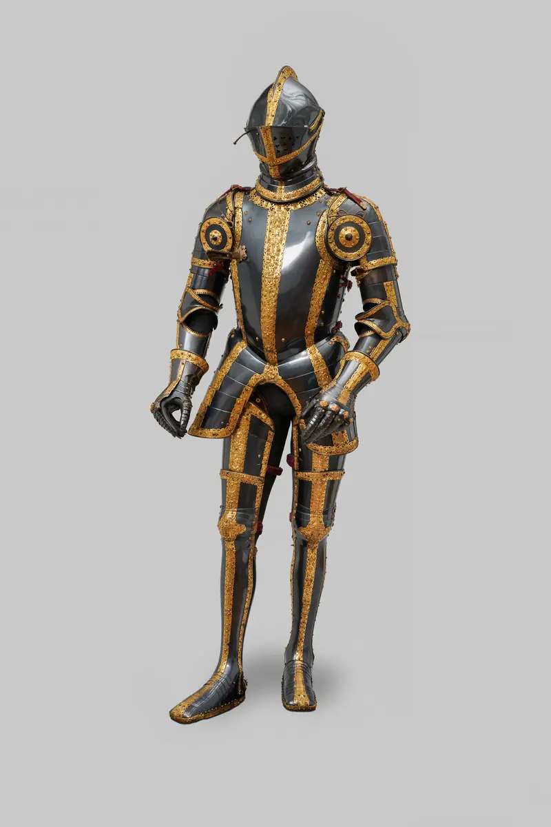 Field armour from the Gold-and-blue Garniture