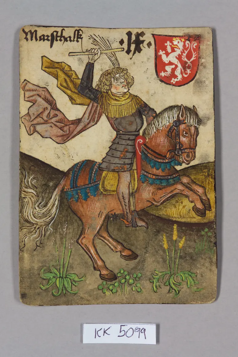 playing card, Bohemia, Marshal (Nine), from the so-called Hofämterspiel