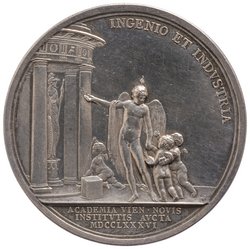 Medaille auf die Erweiterung der Akademie der Bildenden Künste in Wien