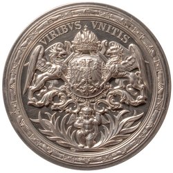 Habsburg: Kaiser Franz Joseph I.; Medaille auf den Wahlspruch VIRIBUS UNITIS